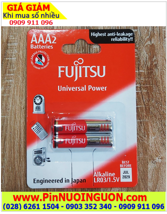 Pin Fujitsu LR03-FU-W; Pin AAA 1.5v Alkaline Fujitsu LR03-FU-W Made in Indonesia | Vỉ 2viên